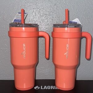 Reduce Coral Insulated Tumblers with Handles